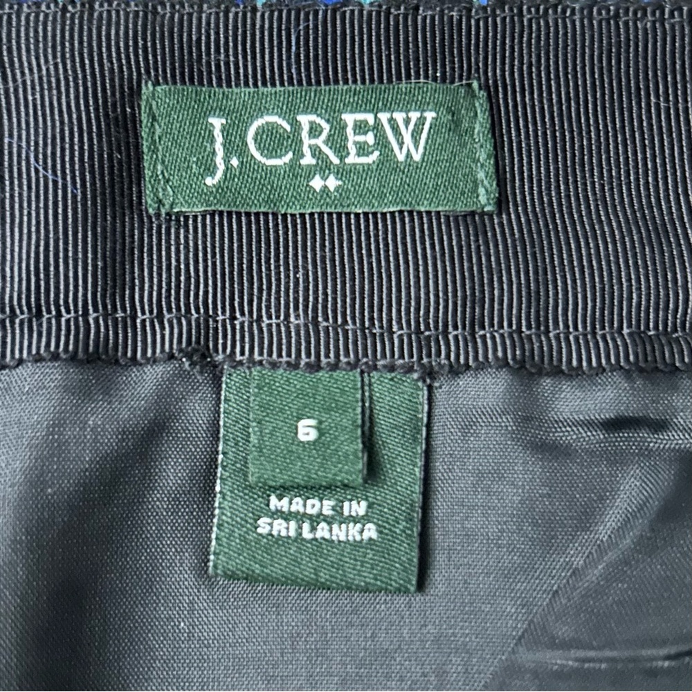 J. Crew Factory Bright Blue & Black Woven Tweed Mini Skirt - Size 6 - Picture 7 of 9